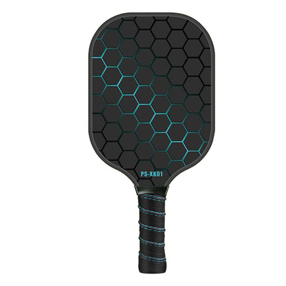 Black and Blue Fiberglass Pickleball Paddle - 220g Lightweight Racket with Breathable PU Comfort Grip and Oversized Sweet Spot for Outdoor Play