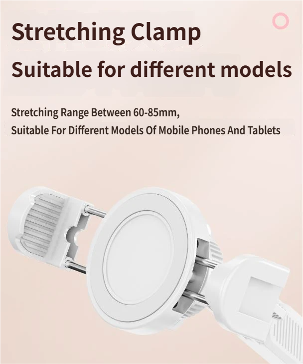 2-in-1 White Soft Plush Pillow Base & Tablet Holder - 3-Axis 180Â° Rotation, Height Adjustable and Telescopic Clamp Stand, Relieve Arm Fatigue and Neck Strain