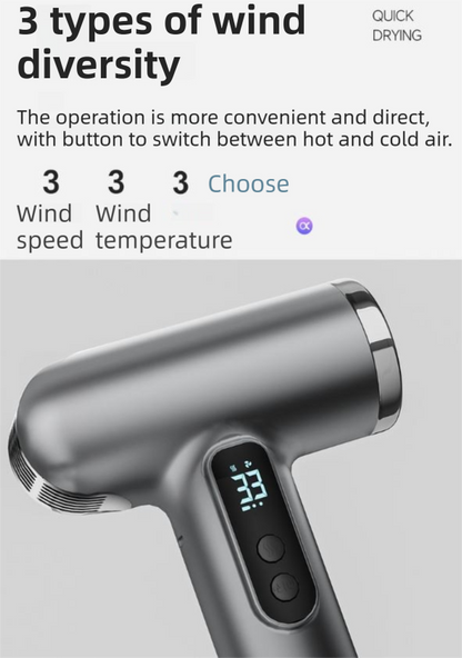 White Wireless Rechargeable Hot & Cold Hair Dryer - Lightweight Portable Blow Dryer with Blue Light Ion Care, 3 Speed & Temperature Settings