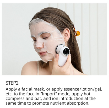 4-in-1 EMS Microcurrent & Constant Hot Compress Facial Toning Device (KL-3032) - Rechargeable Skin Lift & Rejuvenation Massager, Deep Cleaning & Nutrient Import