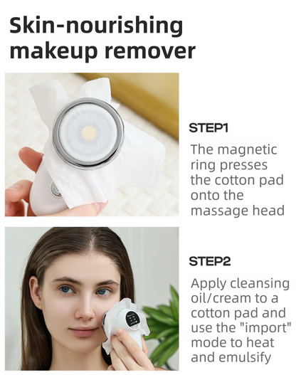 4-in-1 EMS Microcurrent & Constant Hot Compress Facial Toning Device (KL-3032) - Rechargeable Skin Lift & Rejuvenation Massager, Deep Cleaning & Nutrient Import