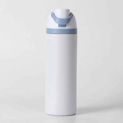 24oz Light Blue Large Thermal Water Bottle with Dual-Sipping Lid & Built-in Straw - Leak-Proof 304 Stainless Steel Outdoor Sports Flask