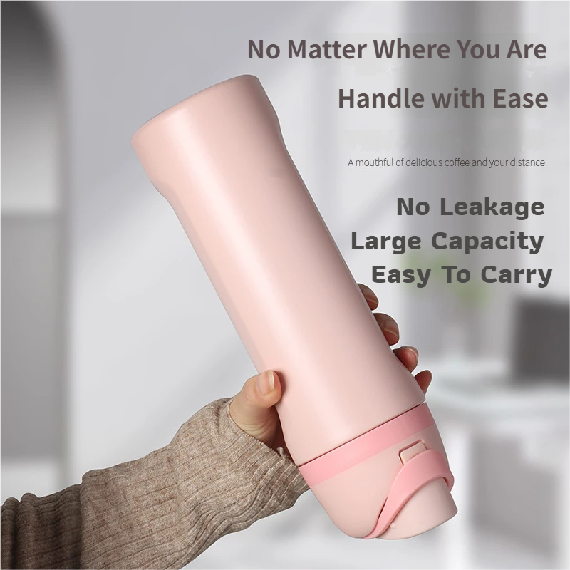 24oz Pink Large Thermal Water Bottle with Dual-Sipping Lid & Built-in Straw - Leak-Proof 304 Stainless Steel Outdoor Sports Flask