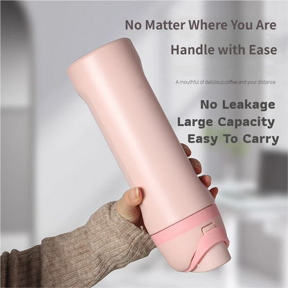 24oz Pink Large Thermal Water Bottle with Dual-Sipping Lid & Built-in Straw - Leak-Proof 304 Stainless Steel Outdoor Sports Flask