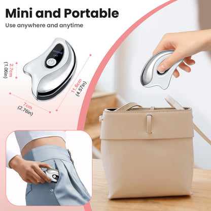 Portable Smart LCD Electric Gua Sha Face Massager - 45Â°C Constant Hot Compresss & Dual Mode Vibration Facial Lifting Beauty Device