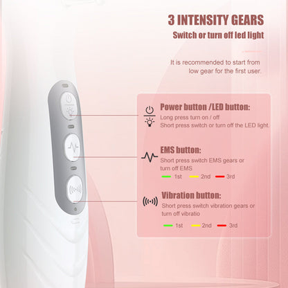 White Porrtable EMS Vibration Scalp Massager & Hair Growth Comb - Tri-Color LED Therapy, 8 Gentle Comb Teeth | 6 EMS Teeth | 6 Essence-Dispensing Teeth for Even Application & Hair Rescue