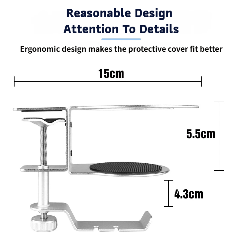 2-in-1 Under-Desk Metal Headphone Hanger &  Anti-Spill Cup Holder - No-Drill Heavy-Duty Desk Adjustable Clamp and 360Â° Swivel Hook
