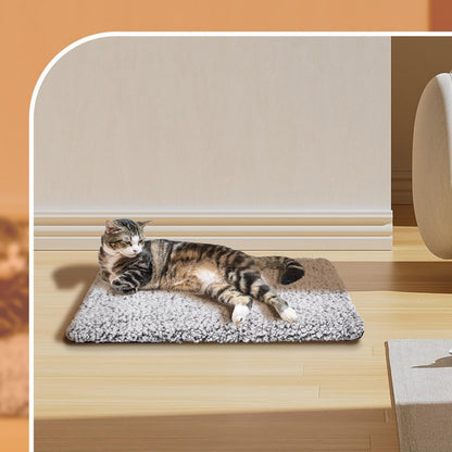 50 x 40 CM Self-Warming Thermal Pet Fluffy Mat with Machine Washable & Removable Zippered Cover - Waterproof Soft Cotton Fleece Bed for Dogs & Cats