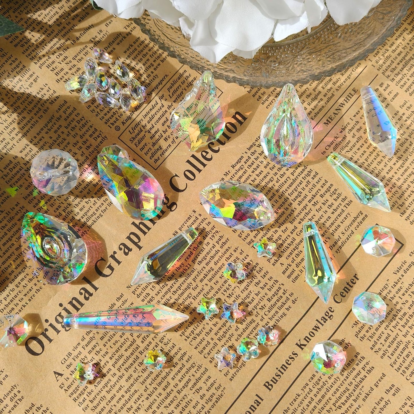 460PCS Suncatcher DIY Making Kit with Storage Box - Premium Crystal Prism Ornaments Craft Set for Home Decor