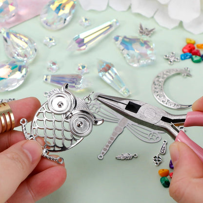 460PCS Suncatcher DIY Making Kit with Storage Box - Premium Crystal Prism Ornaments Craft Set for Home Decor