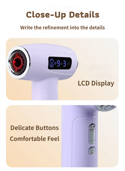 Beige Cordless Ionic Constant Heated Hair Dryer with LCD Display & 9 Wind Speeds - USB Rechargeable Hair Care Blow Dryer, Concentrator & Diffuser Included