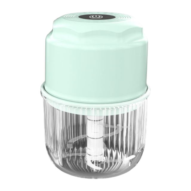 Green Cordless Electric Mini Food Chopper with 316 Stainless Steel Blades - Portable 300ml Garlic Crusher & Meat Grinder, One-Touch Operation