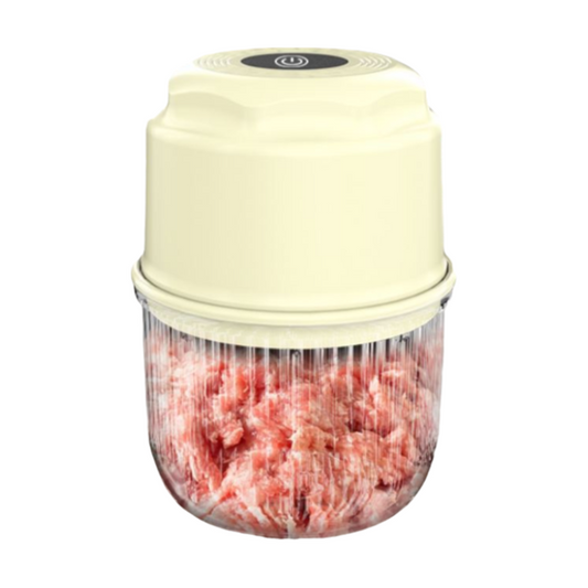 Yellow Cordless Electric Mini Food Chopper with 316 Stainless Steel Blades - Portable 300ml Garlic Crusher & Meat Grinder, One-Touch Operation