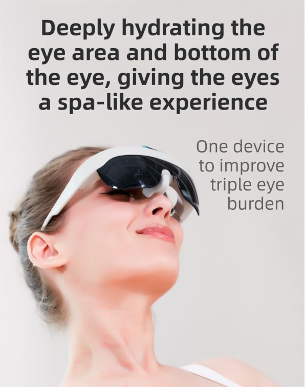 White Rechargeable Wearable Eye Washer & Hydrating Atomizer with Dual-Mode Timer and Sterile Tank - Nano Mist Eye Steamer for Dryness & Fatigue Relief