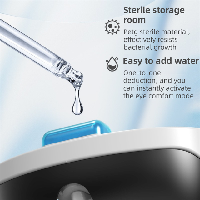White Rechargeable Wearable Eye Washer & Hydrating Atomizer with Dual-Mode Timer and Sterile Tank - Nano Mist Eye Steamer for Dryness & Fatigue Relief