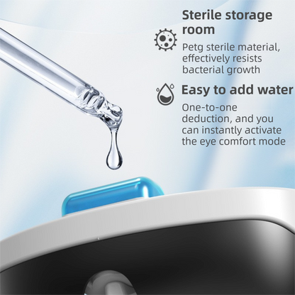 White Rechargeable Wearable Eye Washer & Hydrating Atomizer with Dual-Mode Timer and Sterile Tank - Nano Mist Eye Steamer for Dryness & Fatigue Relief
