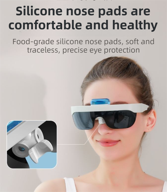 White Rechargeable Wearable Eye Washer & Hydrating Atomizer with Dual-Mode Timer and Sterile Tank - Nano Mist Eye Steamer for Dryness & Fatigue Relief