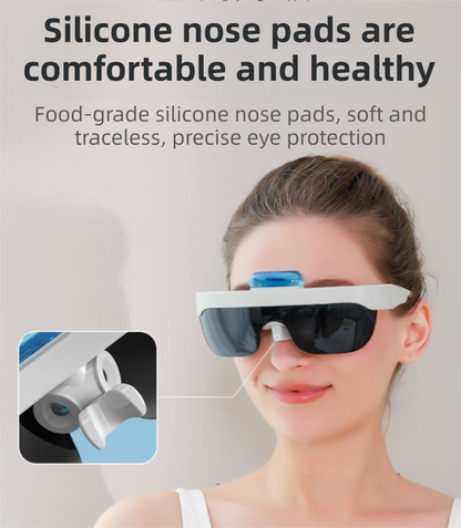 White Rechargeable Wearable Eye Washer & Hydrating Atomizer with Dual-Mode Timer and Sterile Tank - Nano Mist Eye Steamer for Dryness & Fatigue Relief