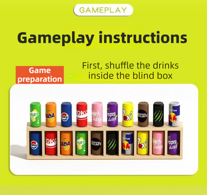 Interactive Beverage Matching Board Game with 20 Colorful Mini Bottles - Color Pairing Memory Challenge