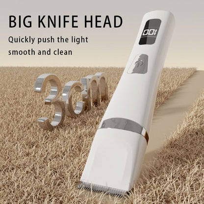 White Professional 3-in-1 Pet Grooming Kit - Low-Noise Rechargeable Dog Hair Trimmer & Nail Grinder for Paws, Eyes, and Body
