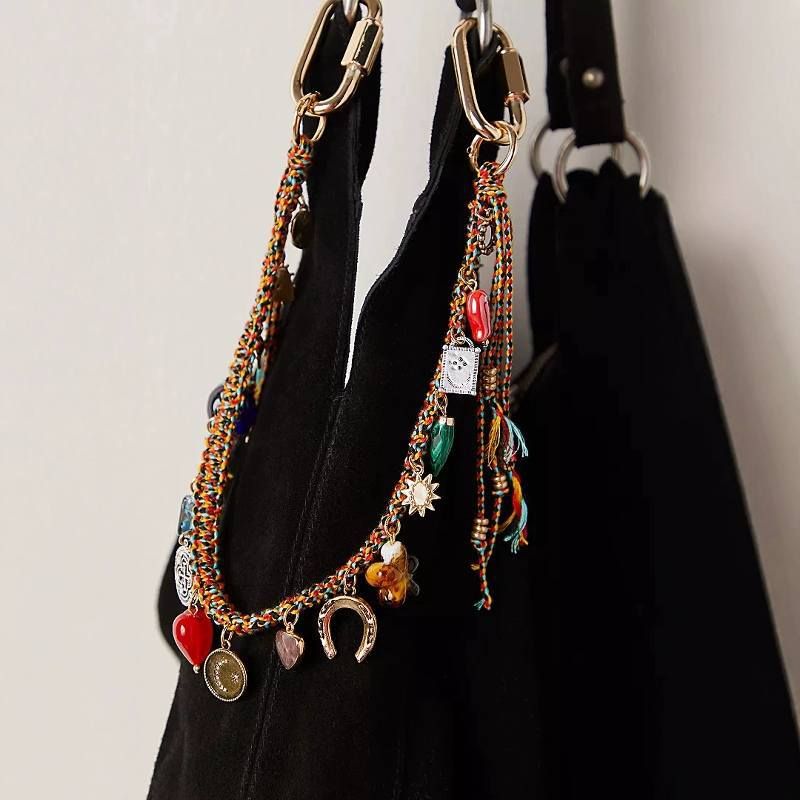 #3082 3-Layered Bohemian Vintage Ceramic Fruit Keychain Bag Charm - Handcrafted Lucky Ethnic Bag Styling Accessory & Mother's Day Gift