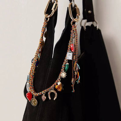 #3082 3-Layered Bohemian Vintage Ceramic Fruit Keychain Bag Charm - Handcrafted Lucky Ethnic Bag Styling Accessory & Mother's Day Gift