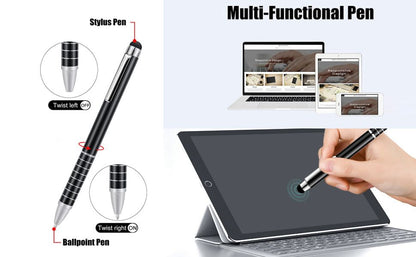 7-Piece Brown Business A7 Pocket Notebook Set - Premium PU Leather Memo Pad, 5 Memo Replacement Refills & 2-in-1 Metal Stylus Pen