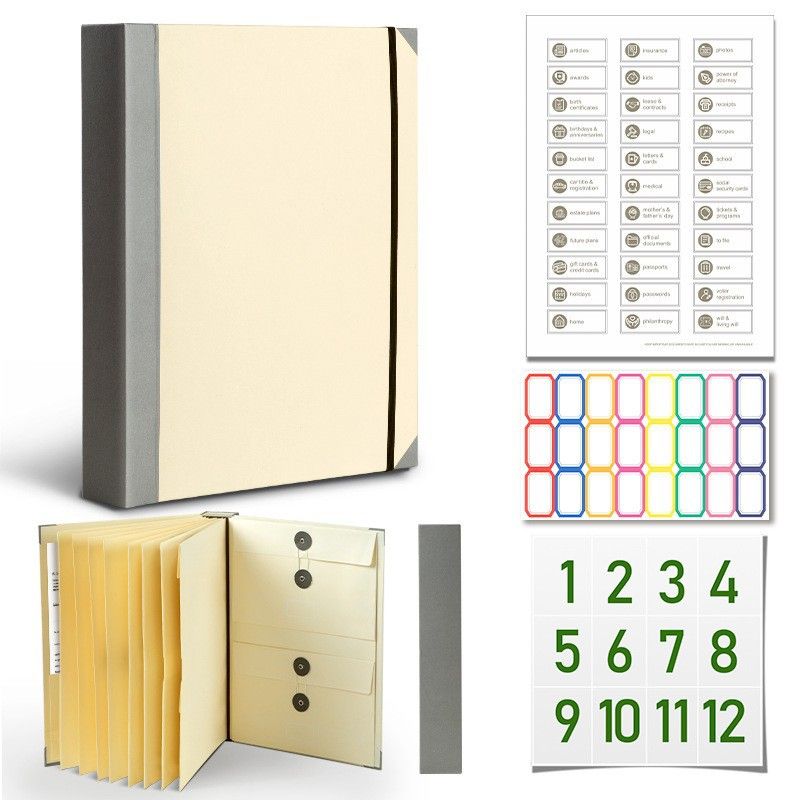 In Case I Go Missing Khaki High-Capacity Emergency Information Binder - Heavy Duty Expanding File Organizer and Document Safety Folder