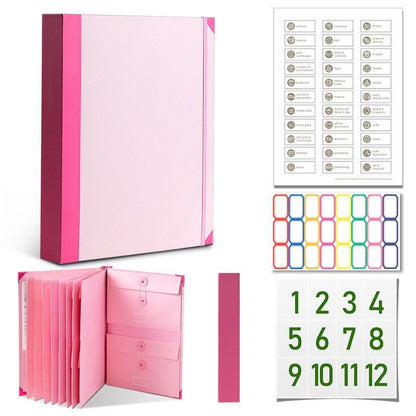 In Case I Go Missing Pink High-Capacity Emergency Information Binder - Heavy Duty Expanding File Organizer and Document Safety Folder