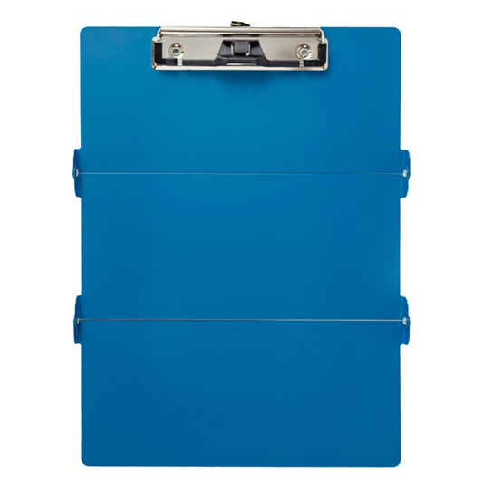 Blue Waterproof Aluminum Tri-Fold Nursing Clipboard with Pen Slot - Lightweight Pocket-Sized A4 Document Holder & 180Â° Flat Writing Pad