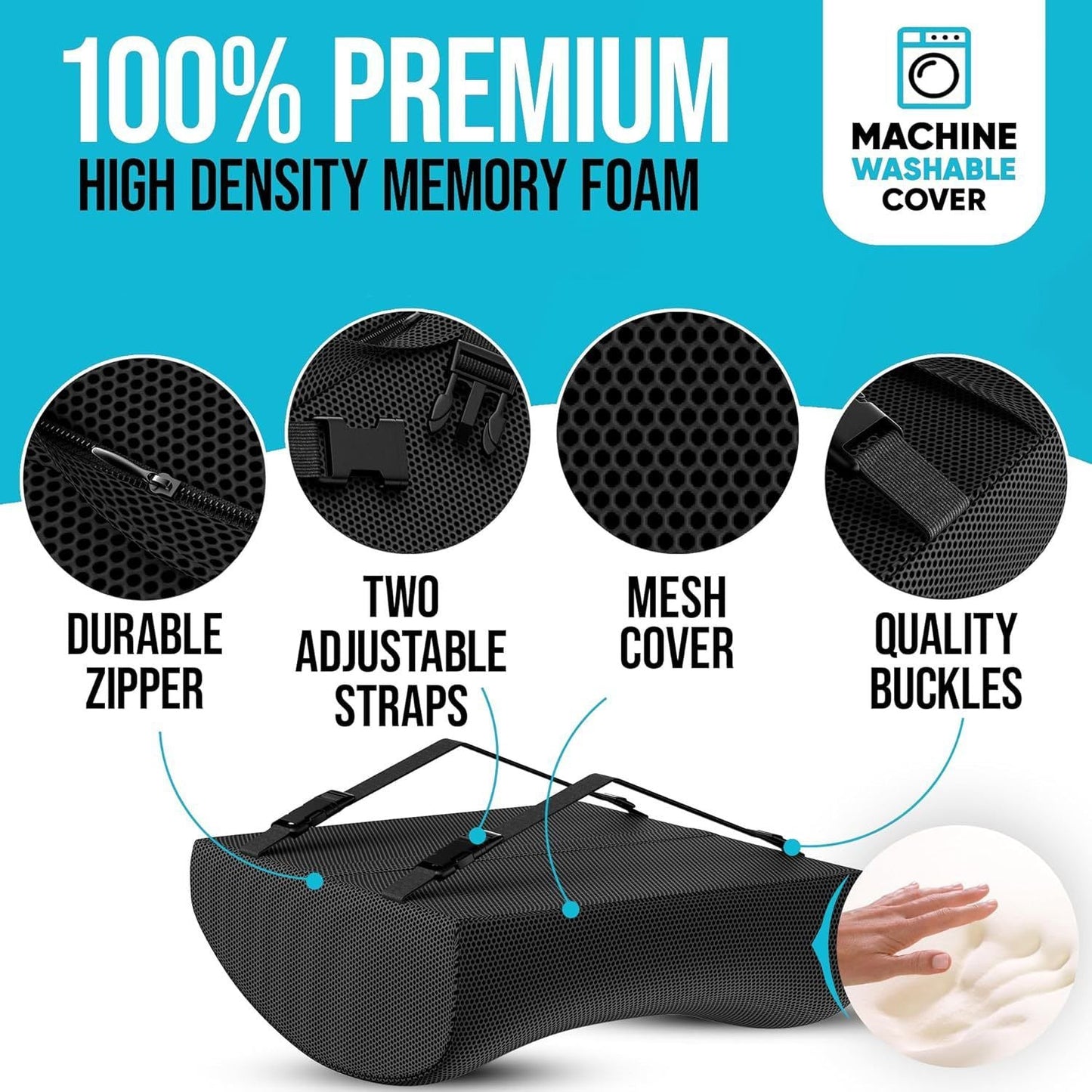 Ergonomic Memory Foam Seat Cushion & Lumbar Support Set - Breathable Mesh Orthopedic Relief Combo for Office & Car
