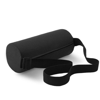 Black Portable McKenzie Method Ergonomic Lumbar Support Roll - Adjustable Memory Foam Cylinder Pillow with Breathable Cover