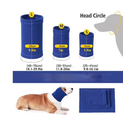 3-Pack(S/M/L Size) Blue Instant Calming Dog Warm Hoods and Ear Covers - Anxiety Relief Noise Reduction & Grooming Support, Breathable Full-Head Protection