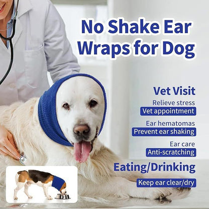 3-Pack(S/M/L Size) Grey Instant Calming Dog Warm Hoods and Ear Covers - Anxiety Relief Noise Reduction & Grooming Support, Breathable Full-Head Protection