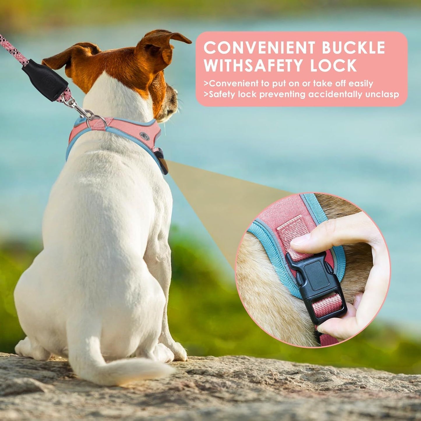 M Size Grey Waterproof Reflective Saddle-Style Dog Harness & 1.5M Leash Set - Breathable Anti-Choke Escape-Proof Step-In Walking Gear