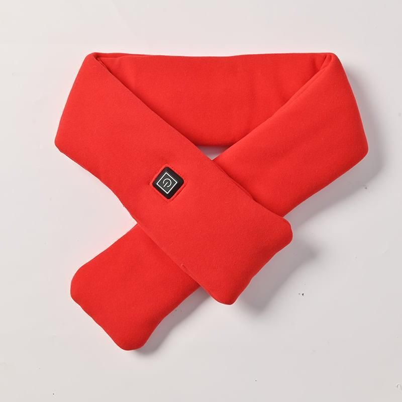 Red USB Powered Graphene Rapid Heated Scarf - 80 x 10 CM Washable Winter Thermal Wrap with 3-Level Temp for Cervical Support & Pain Relief