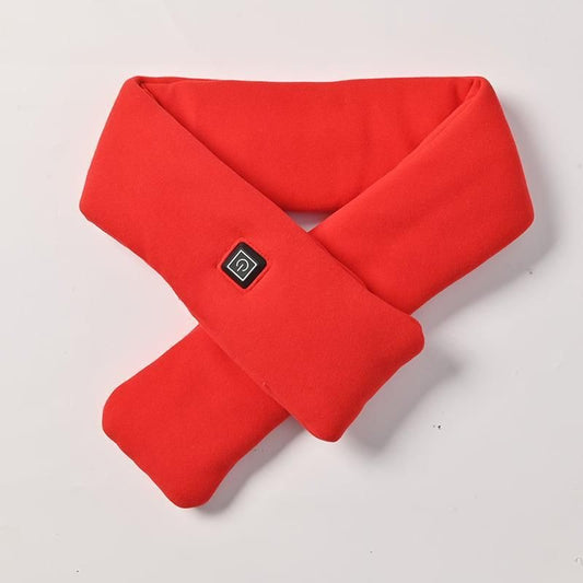 Red USB Powered Graphene Rapid Heated Scarf - 80 x 10 CM Washable Winter Thermal Wrap with 3-Level Temp for Cervical Support & Pain Relief