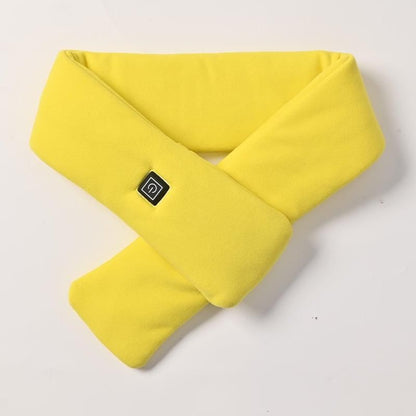 Yellow USB Powered Graphene Rapid Heated Scarf - 80 x 10 CM Washable Winter Thermal Wrap with 3-Level Temp for Cervical Support & Pain Relief