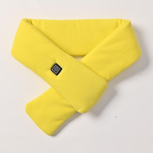 Yellow USB Powered Graphene Rapid Heated Scarf - 80 x 10 CM Washable Winter Thermal Wrap with 3-Level Temp for Cervical Support & Pain Relief