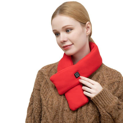 Yellow USB Powered Graphene Rapid Heated Scarf - 80 x 10 CM Washable Winter Thermal Wrap with 3-Level Temp for Cervical Support & Pain Relief