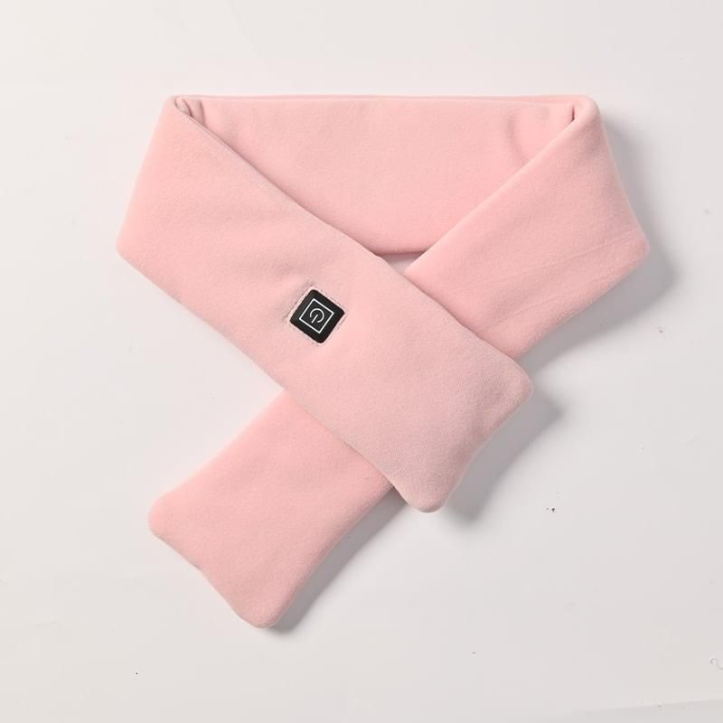 Pink USB Powered Graphene Rapid Heated Scarf - 80 x 10 CM Washable Winter Thermal Wrap with 3-Level Temp for Cervical Support & Pain Relief