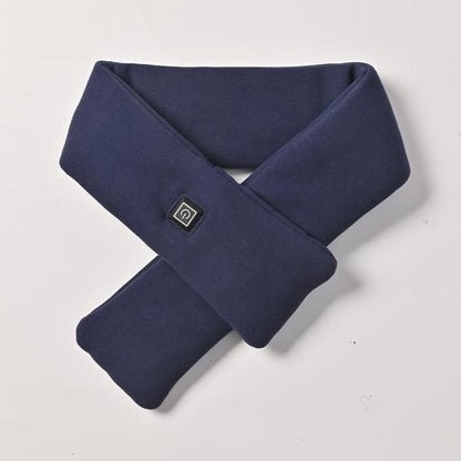 Dark Blue USB Powered Graphene Rapid Heated Scarf - 80 x 10 CM Washable Winter Thermal Wrap with 3-Level Temp for Cervical Support & Pain Relief