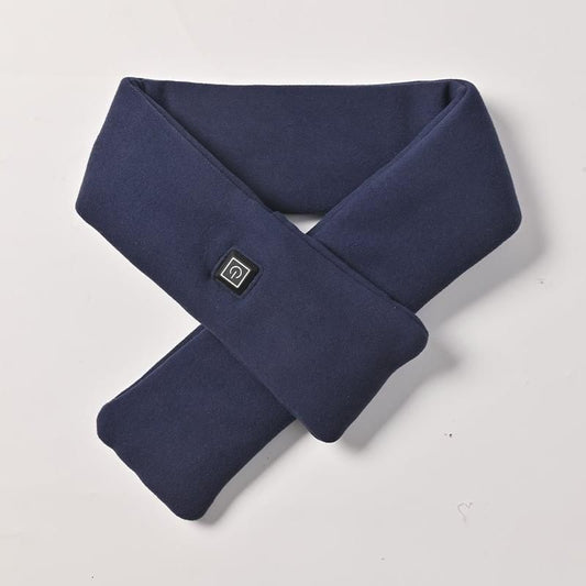 Dark Blue USB Powered Graphene Rapid Heated Scarf - 80 x 10 CM Washable Winter Thermal Wrap with 3-Level Temp for Cervical Support & Pain Relief