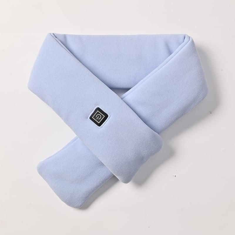 Light Blue USB Powered Graphene Rapid Heated Scarf - 80 x 10 CM Washable Winter Thermal Wrap with 3-Level Temp for Cervical Support & Pain Relief