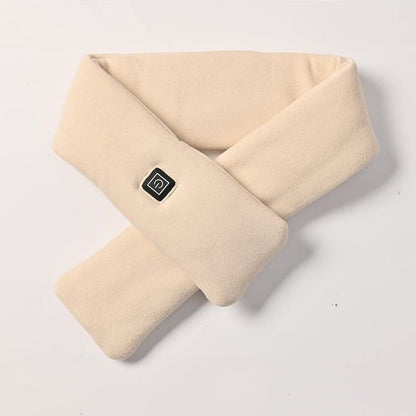 Beige USB Powered Graphene Rapid Heated Scarf - 80 x 10 CM Washable Winter Thermal Wrap with 3-Level Temp for Cervical Support & Pain Relief