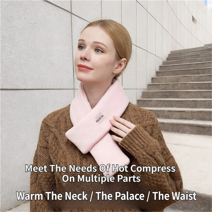 Beige USB Powered Graphene Rapid Heated Scarf - 80 x 10 CM Washable Winter Thermal Wrap with 3-Level Temp for Cervical Support & Pain Relief