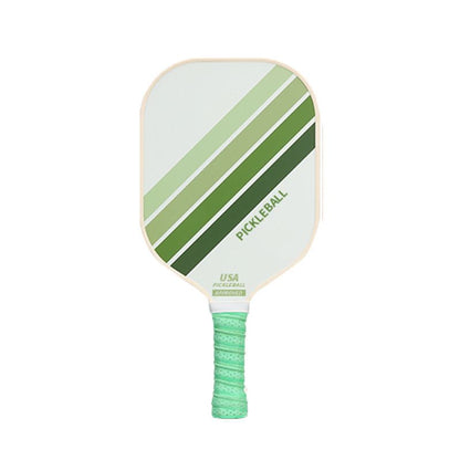 Green Striped Fiberglass Pickleball Paddle - Shock Absorbing Honeycomb Core & Anti-Slip Grip - USAPA Standard Lightweight Sports Racket
