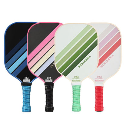 2PCS Pink Striped Fiberglass Pickleball Paddles & 4PCS Balls Set with Hardshell Storage Box - Shock Absorbing Honeycomb Core & Anti-Slip Grip - USAPA Standard Lightweight Sports Racket