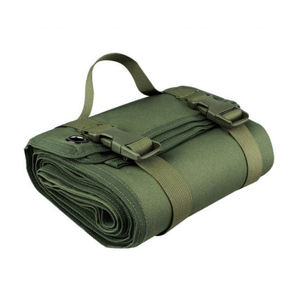 200x75CM Green Outdoor Tactical Roll-Up Shooting Mat - MOLLE Webbing & Stake Down Eyelets - Portable Waterproof Ground Pad for Field Training, Camping & Picnic