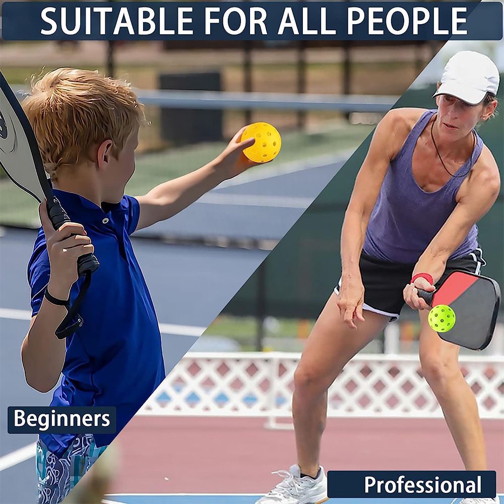 12-Pack Black Professional Outdoor Pickleballs in Deluxe Gift Box - Seamless Crack-Resistant 40-Hole Training Balls Set